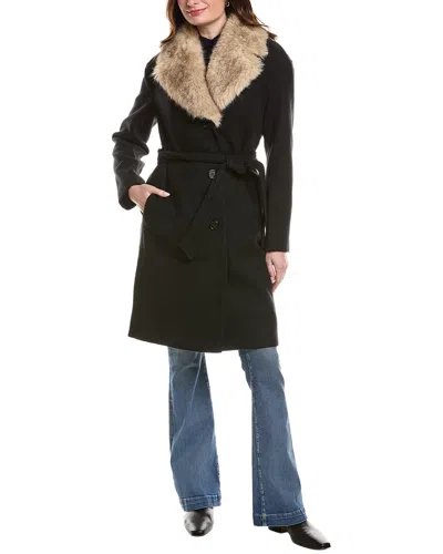Ellen Tracy Belted Coat In Black