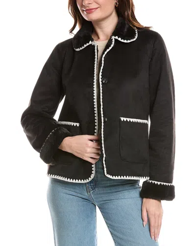 Ellen Tracy Doubleface Short Jacket In Black