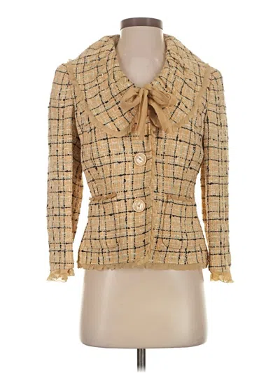 Pre-owned Ellen Tracy Blazer Jacket In Gold