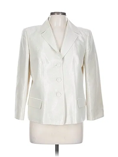 Pre-owned Ellen Tracy Blazer Jacket In White