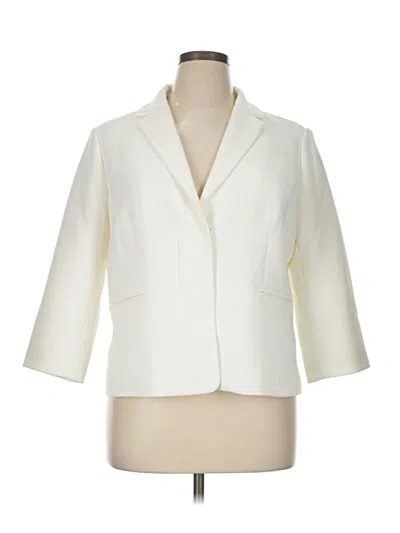 Pre-owned Ellen Tracy Blazer Jacket In White