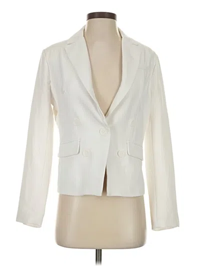 Pre-owned Ellen Tracy Blazer Jacket In White