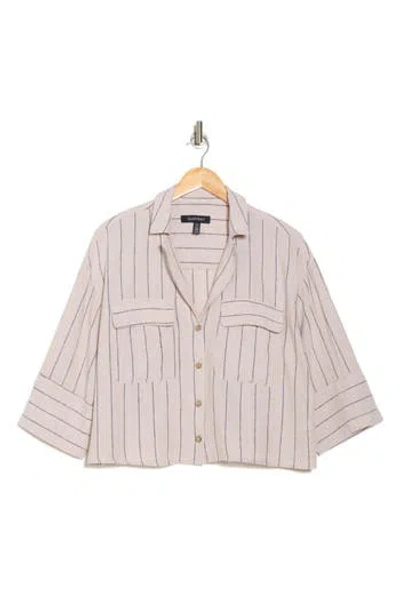 Ellen Tracy Boxy Cuffed Sleeve Button-down Shirt