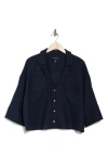 Ellen Tracy Boxy Cuffed Sleeve Button-down Shirt