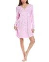 Ellen Tracy Brushed Sleepshirt In Pink