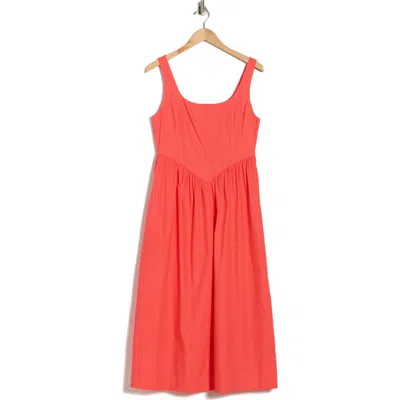 Ellen Tracy Bustier Poplin Dress In Orange