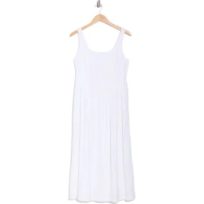 Ellen Tracy Bustier Poplin Dress In White