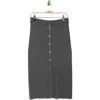 Ellen Tracy Button Front Sweater Skirt In Gray