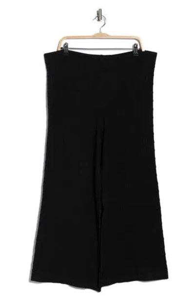 Ellen Tracy Cable Knit Ankle Sweater Pants In Black
