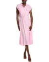 Ellen Tracy Drawcord Waist Shirtdress In Pink