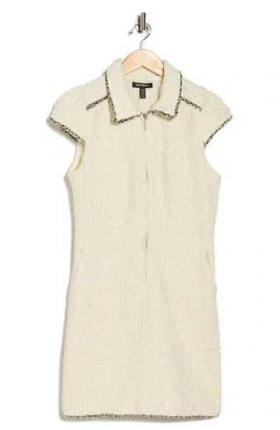 Ellen Tracy Cap Sleeve Tweed Dress In Neutral