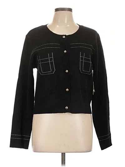 Pre-owned Ellen Tracy Cardigan Sweater In Black