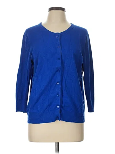 Pre-owned Ellen Tracy Cardigan Sweater In Blue