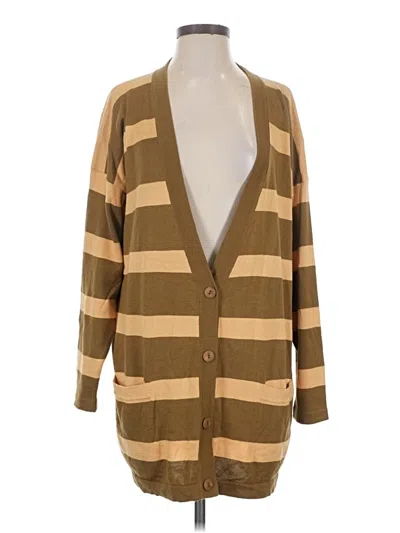 Pre-owned Ellen Tracy Cardigan Sweater In Brown