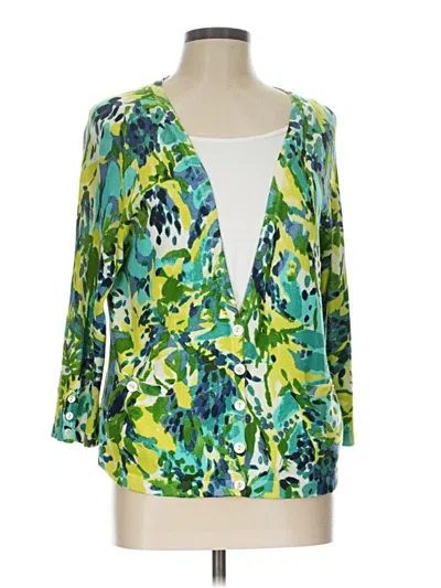Pre-owned Ellen Tracy Cardigan Sweater In Green