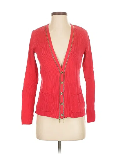 Pre-owned Ellen Tracy Cardigan Sweater In Red