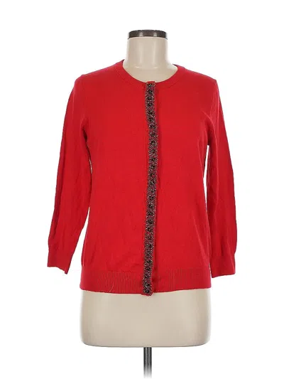 Pre-owned Ellen Tracy Cardigan Sweater In Red