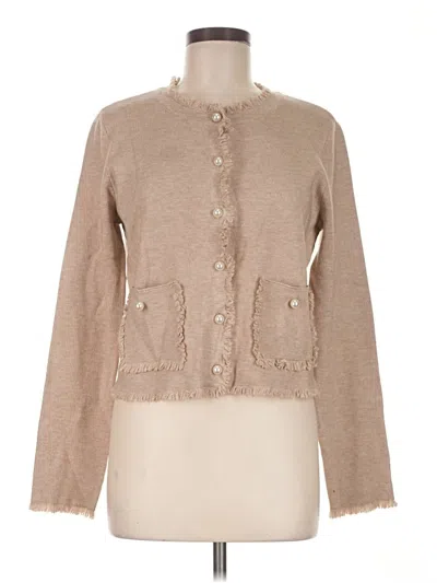 Pre-owned Ellen Tracy Cardigan Sweater In Tan