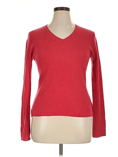 Pre-owned Ellen Tracy Cashmere Pullover Sweater In Red