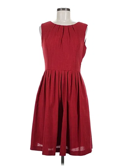 Pre-owned Ellen Tracy Casual Dress In Burgundy