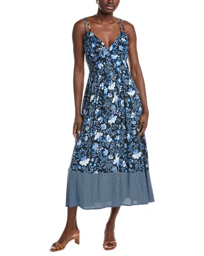 Ellen Tracy Challis Strappy Midi Dress In Blue