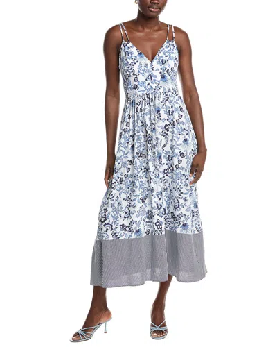 Ellen Tracy Challis Strappy Midi Dress In Blue