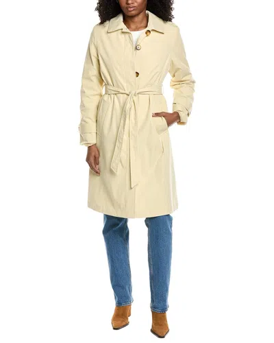 Ellen Tracy Classic Trench Coat In Yellow