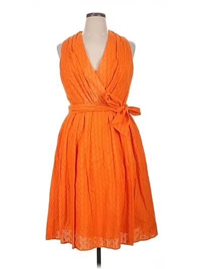Pre-owned Ellen Tracy Cocktail Dress In Orange