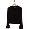 Ellen Tracy Collared Button Cardigan In Black