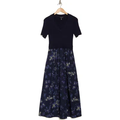 Ellen Tracy Collared Mixed Media Dress