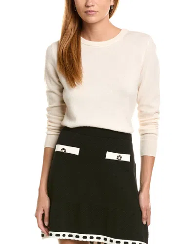 Ellen Tracy Contrast Trim Sweater Skirt In Black