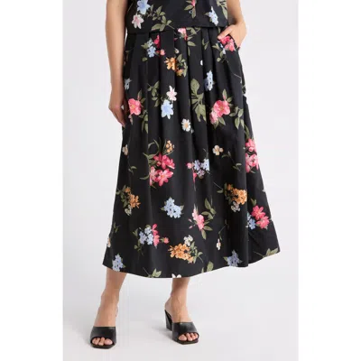 Ellen Tracy Cotton Poplin Maxi Skirt In Black