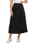 Ellen Tracy Cotton Poplin Midi Skirt In Black