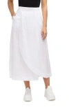 Ellen Tracy Cotton Poplin Midi Skirt In White