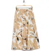 Ellen Tracy Cotton Poplin Skirt In Brown