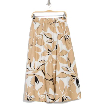Ellen Tracy Cotton Poplin Skirt In Brown