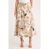 Ellen Tracy Cotton Poplin Skirt In Neutral