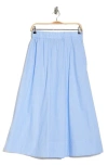 Ellen Tracy Cotton Poplin Skirt In Blue