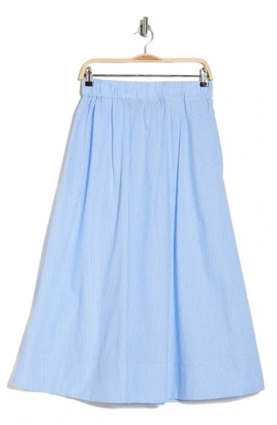 Ellen Tracy Cotton Poplin Skirt In Blue