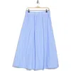 Ellen Tracy Cotton Poplin Skirt In Blue/white Stripe