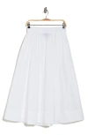 Ellen Tracy Cotton Poplin Skirt In White