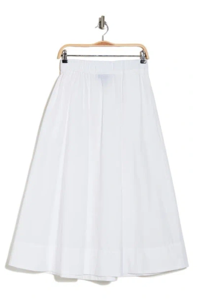 Ellen Tracy Cotton Poplin Skirt In White
