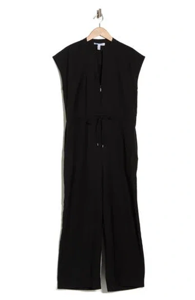 Ellen Tracy Crinkle Jumpsuit In Black