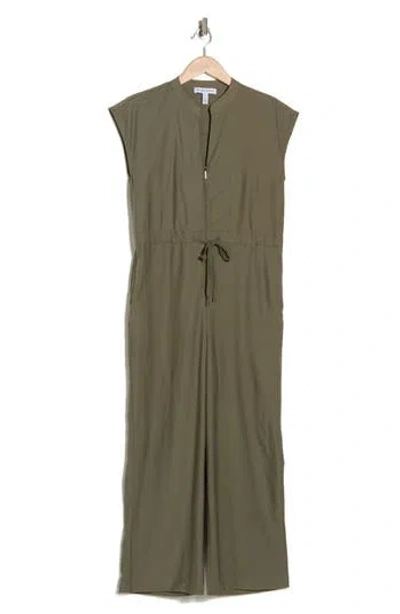 Ellen Tracy Crinkle Jumpsuit In Green