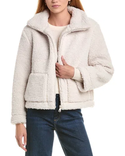 Ellen Tracy Cropped Teddy Coat In White