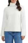 Ellen Tracy Cuffed Turtleneck Sweater In Marshmallow