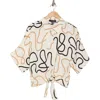Ellen Tracy Dolman Sleeve Tie Hem Top In Marshmallow Rope