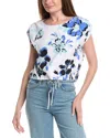 Ellen Tracy Drop Shoulder Linen-blend Top In Multi
