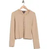 Ellen Tracy Embellished Fringe Cardigan In Brown