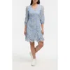 Ellen Tracy Embroidered Eyelet V-neck Minidress